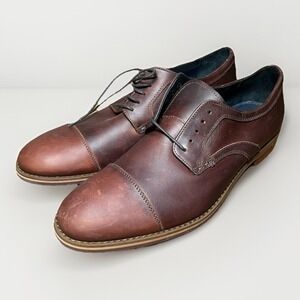 Johnston & Murphy Melton Cap Toe Oxford Tan Leather Dress Shoe Mens 8 1/2